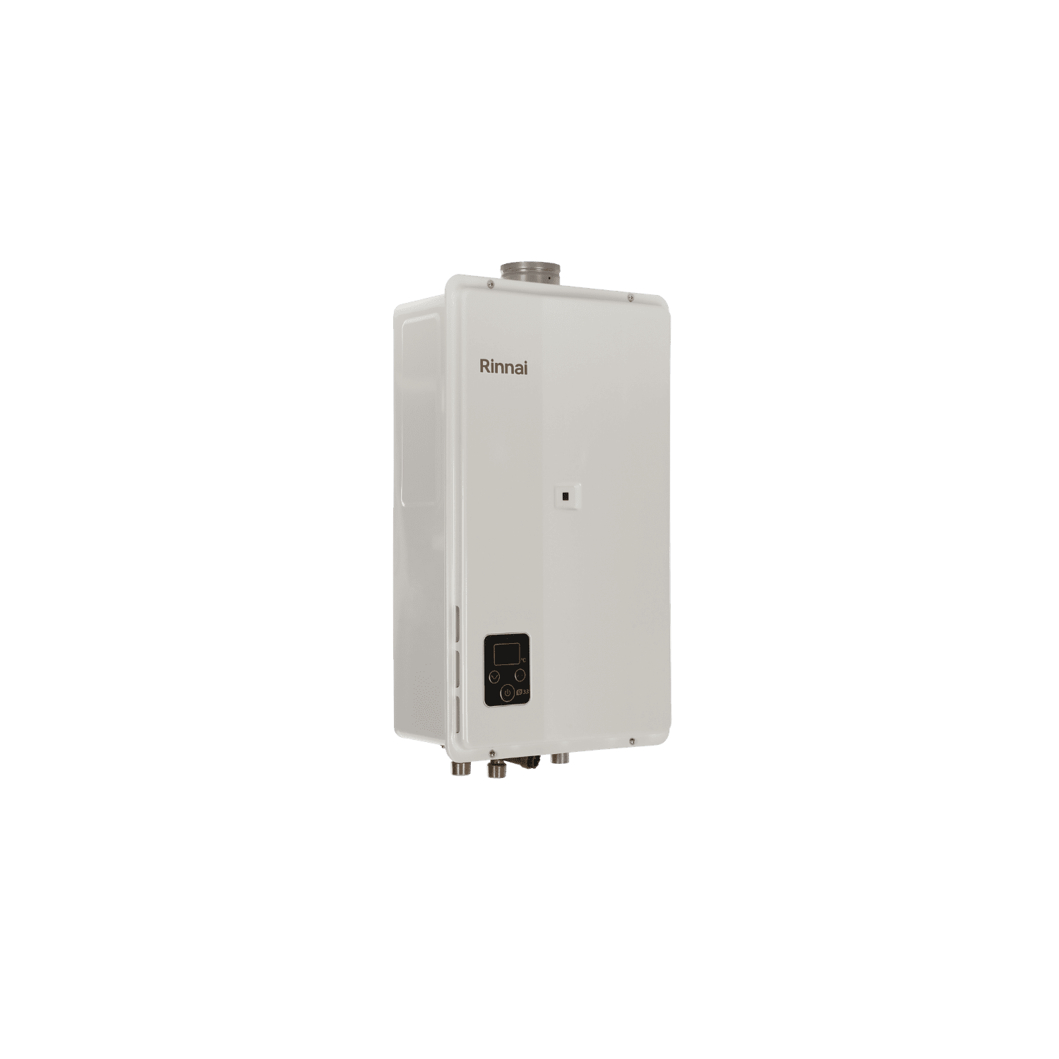 Rinnai 32,5 litros · digital · tiro forzado blanco
